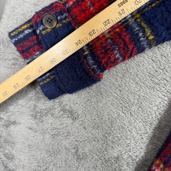 Old Navy Oversized Soft-Brushed Plaid Button-Front Long Coat Small Wool Blend - Picture 8 of 9